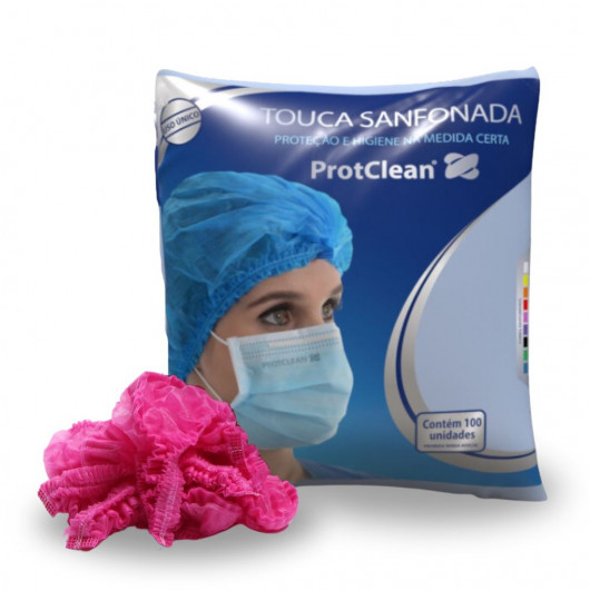 Touca Sanfonada ProtClean pct 100 unidades Pink